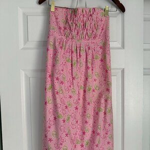 Lilly Pulitzer Pink Green Strapless Dress size 8